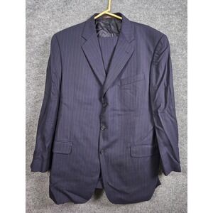 Joseph Abboud Suit Mens 46L Gray Pinstripe 3 Button Super 120s Wool Pants‎ 40x32